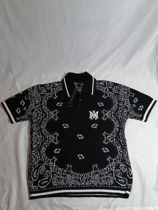 AMIRI Other - AMIRI Black & White Bandana-Print Polo